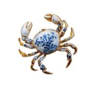 Pin's en métal pour anniversaire de mariage avec de magnifiques styles de porcelaine bleue et blanche pour collectionneurs et amateurs d'histoire, broche tendance vintage