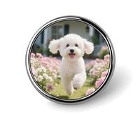 Pin's fantaisie en forme de nounours bouclé blanc, épingle à revers, broche, cravate, bijoux, décoration pour chapeaux, vestes, chemises