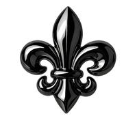 Pin's Fleur de Lys France | Broche Classique et Elégante | Epingle Broche Costume | Cadeau Epingle de Mariage pour Homme | Accessoire Français Luxe Noir Brillant Argenté