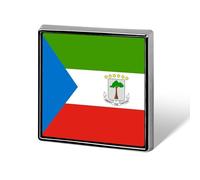 Pin'S Humoristiques Avec Le Drapeau De La République De Guinée Équatoriale Broches Carrées Rondes Forme De Cœur Pour Femmes Hommes Épingles À Revers Sacs À Dos Vestes Accessoires Fantaisie Cadeaux