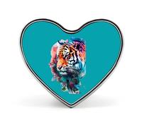 Pin's humoristiques en forme de cœur avec motif tigre aquarelle, badge, chapeau, vêtements, sac, bijoux pour hommes et femmes