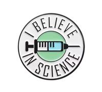 Pin's I Believe In Science, taille unique, Métal