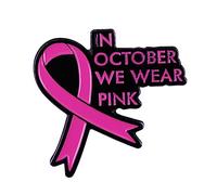 Pin's In October We Wear The Pink Pin Ruban Rose Badge To Promote The Breast Cancer Awareness Sign Pin Scarf Pins, taille unique, Métal