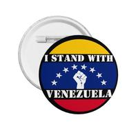 Pin's « Je soutiens le Venezuela » - Non à la guerre américaine contre le Venezuela - Badge en métal (1 pièce)