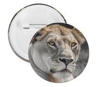 Pin's Lionne en métal rond Broche légère pour sac à dos Broche tendance pour chemises, vestes, châle, manteau unisexe, 12PCS, Fer blanc, épingles rondes en métal
