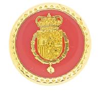 Pin's maison royale Felipe VI avec fond cramoisi, rouge et doré, style rétro