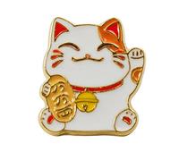 Pin's Maneki Neko Orange - Chance et Fortune pour les voyageurs