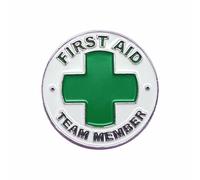 Pin's membre de l'équipe de premiers secours Green Cross Health and Safety Workplace 1st Aider - A 43, Zinc, Sans pierre précieuse