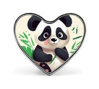 Pin's Panda Star Champignons et Fleurs - Broche en forme de cœur pour hommes et femmes, accessoires de costume, épingles à revers en émail léger de 2,5 cm pour sacs à dos, chapeaux, sacs, cordons