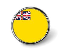 Pin'S Personnalisé Avec Drapeau De Niue Épinglette Ronde/Carrée/En Forme De Cœur En Métal Avec Bouton Papillon Pour Homme Et Femme Accessoire Cadeau