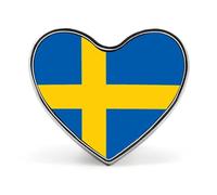 Pin'S Personnalisé Avec Drapeau Suédois Épinglette Ronde/Carrée/En Forme De Cœur En Métal Avec Bouton Papillon Pour Homme Et Femme Accessoire Cadeau