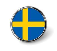 Pin'S Personnalisé Avec Drapeau Suédois Épinglette Ronde/Carrée/En Forme De Cœur En Métal Avec Bouton Papillon Pour Homme Et Femme Accessoire Cadeau