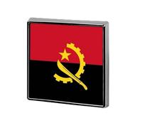 Pin'S Personnalisé Avec Drapeaux Nationaux De La République D'Angola Épinglette Ronde/Carrée/En Forme De Cœur En Métal Avec Bouton Papillon Broches Pour Hommes Et Femmes Accessoires Cadeau