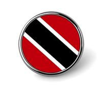 Pin'S Personnalisé Avec Drapeaux Nationaux De La République De Trinité-Et-Tobago Épinglette Ronde/Carrée/En Forme De Cœur En Métal Avec Bouton Papillon Broches Pour Hommes Femmes Accessoires Cadeau