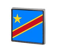 Pin'S Personnalisé Avec Drapeaux Nationaux De La République Du Congo Épinglette Ronde/Carrée/En Forme De Cœur En Métal Avec Bouton Papillon Broches Pour Hommes Et Femmes Accessoires Cadeau