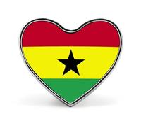 Pin'S Personnalisé Avec Drapeaux Nationaux De La République Du Ghana Épinglette Ronde/Carrée/En Forme De Cœur En Métal Avec Bouton Papillon Broches Pour Hommes Et Femmes Accessoires Cadeau