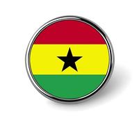 Pin'S Personnalisé Avec Drapeaux Nationaux De La République Du Ghana Épinglette Ronde/Carrée/En Forme De Cœur En Métal Avec Bouton Papillon Broches Pour Hommes Et Femmes Accessoires Cadeau