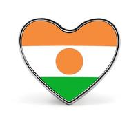 Pin'S Personnalisé Avec Drapeaux Nationaux De La République Du Niger Épinglette Ronde/Carrée/En Forme De Cœur En Métal Avec Bouton Papillon Broches Pour Hommes Et Femmes Accessoires Cadeau