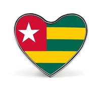 Pin'S Personnalisé Avec Drapeaux Nationaux De La République Du Togo Épinglette Ronde/Carrée/En Forme De Cœur En Métal Avec Bouton Papillon Broches Pour Hommes Et Femmes Accessoires Cadeau