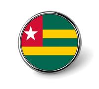 Pin'S Personnalisé Avec Drapeaux Nationaux De La République Du Togo Épinglette Ronde/Carrée/En Forme De Cœur En Métal Avec Bouton Papillon Broches Pour Hommes Et Femmes Accessoires Cadeau