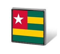 Pin'S Personnalisé Avec Drapeaux Nationaux De La République Du Togo Épinglette Ronde/Carrée/En Forme De Cœur En Métal Avec Bouton Papillon Broches Pour Hommes Et Femmes Accessoires Cadeau