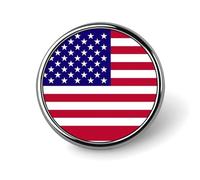 Pin'S Personnalisé Avec Drapeaux Nationaux Des États-Unis D'Amérique Épinglette Ronde/Carrée/En Forme De Cœur En Métal Avec Bouton Papillon Broches Pour Hommes Et Femmes Accessoires Cadeau