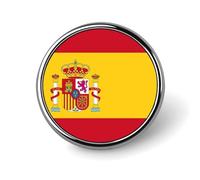 Pin'S Personnalisé Avec Drapeaux Nationaux Du Royaume D'Espagne Épinglette Ronde/Carrée/En Forme De Cœur En Métal Avec Bouton Papillon Broches Pour Hommes Et Femmes Accessoires Cadeau