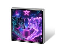 Pins personnalisés Loups Foudroyants de 2,5 cm pour costumes, broches humoristiques pour hommes et femmes, badges vintage pour sacs, vestes, sacs à dos, chapeaux, collection de badges, cadeaux - Carr