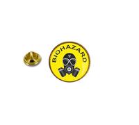 Pins Pin Badge Pin's Metal Avec Pince Papillon Biohazard Masque A Gaz