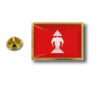 Pins Pin Badge Pin's Metal Epoxy Avec Pince Papillon Drapeau Laos Ancien