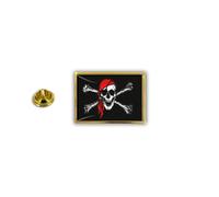 Pins Pin Badge Pin's Metal Epoxy Avec Pince Papillon Drapeau Pirate Bandana