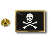 Pins Pin Badge Pin's Metal Epoxy Avec Pince Papillon Drapeau Pirate Jack Rackham