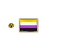 Pins Pin Badge Pin's Metal Epoxy Drapeau Arc En Ciel Rainbow Non Binaire
