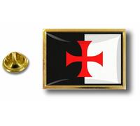 Pins Pin Badge Pin's Metal Epoxy Drapeau Templier Croix Jerusalem Knight Templar