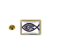 Pins Pin Badge Pin's Metal Epoxy Papillon Drapeau Ixoye Poisson Chretien