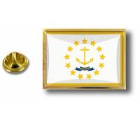 Pins Pin Badge Pin's Metal Epoxy Pince Papillon Drapeau Etats Usa Rhode Islands