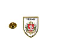 Pins Pin Badge Pin's Souvenir Ville Drapeau Pays Blason Ecusson Vilnius Lituanie