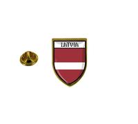 Pins Pin Badge Pin's Souvenir Ville Drapeau Pays Blason Lettonie Letton