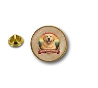 Pins pin's badge rond chien Golden Retriever