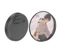 Pin's pixel numérique avec écran HD de 1,7" - Magnétique - Affichage vidéo/photo via Bluetooth 6.0 - Pour les fans de concerts de cosplay animé, noir