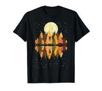 Pins, Pleine Lune d'automne, Saison automnale, forêt T-Shirt Graphique avec Valeur
