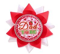 Pin's Pour Baby Shower, Badge en fer Blanc Rouge et Blanc Décorations pour Baby Shower à la Fraise Cadeaux Souvenirs pour Révéler le Sexe du Bébé (Dad)