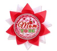 Pin's Pour Baby Shower, Badge en fer Blanc Rouge et Blanc Décorations pour Baby Shower à la Fraise Cadeaux Souvenirs pour Révéler le Sexe du Bébé (Mom)