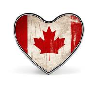 Pin's rétro drapeau du Canada - Broche en forme de cœur pour hommes et femmes, accessoires de costume, épingles à revers légères en émail de 2,5 cm pour sacs à dos, chapeaux, sacs et cordons