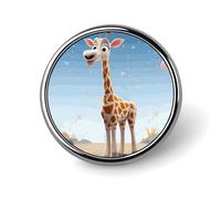 Pin's rond avec motif girafe pour chapeaux, vestes, décoration, vêtements, bijoux, accessoires pour fête de mariage