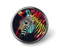 Pin's rond coloré arc-en-ciel zèbre mignon broche chapeaux vestes décoration personnalisé épinglette vêtements bijoux accessoires pour fête de mariage cadeau