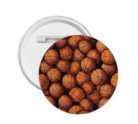 Pin's rond en émail imprimé basket-ball orange - Badge en alliage métallique pour veste, sac, idée cadeau., Small, Plastique
