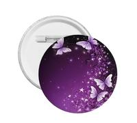 Pin's rond en émail imprimé papillon - Badge en alliage métallique pour veste, sac, idée cadeau., L, Plastique