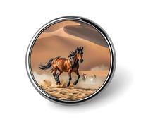 Pin's rond en forme de cheval courant dans le désert en émail mignon broche bouton broche personnalisée vêtements décoration unisexe porte-badge chapeaux sacs chemises décoration