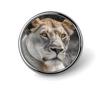 Pin's rond en forme de lionne - En émail - Pour décoration de vêtements - Unisexe - Pour chapeaux, sacs, chemises